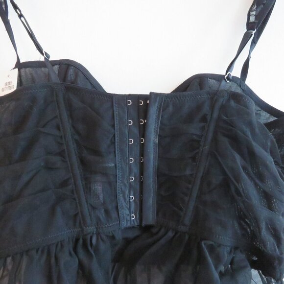 URBAN OUTFITTERS OUT FROM UNDER Rosabelle Tulle Rose Corset Black Whimsigoth NWT - Picture 11 of 14